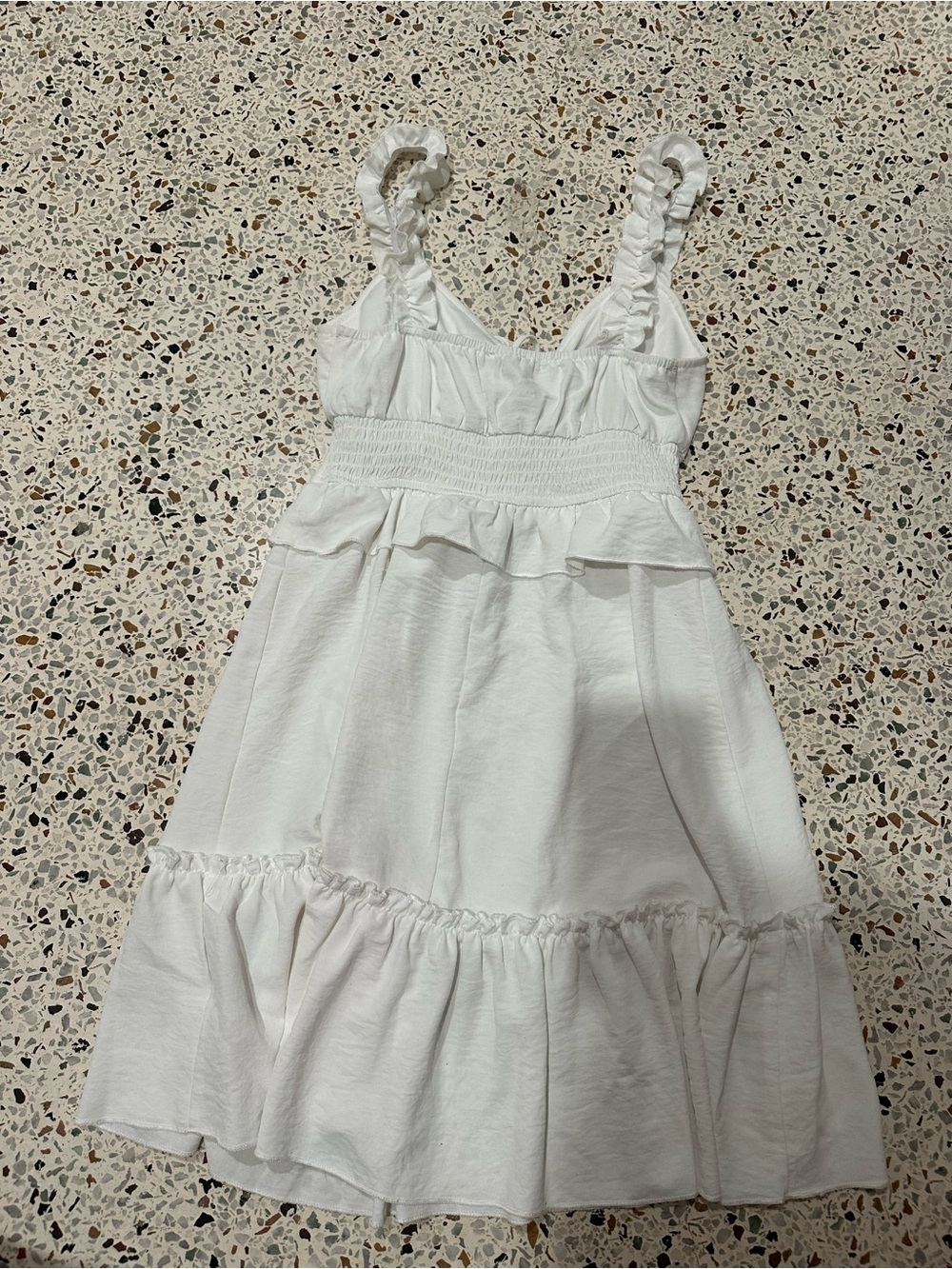 White Summer Ruffle Sundress - Picture 3 of 3